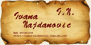 Ivana Najdanović vizit kartica